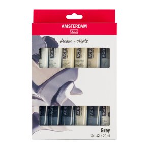 Amsterdam Akrylmaling, Grey, 12x20 ML.