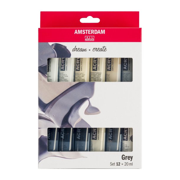 Amsterdam Akrylmaling, Grey, 12x20 ML.