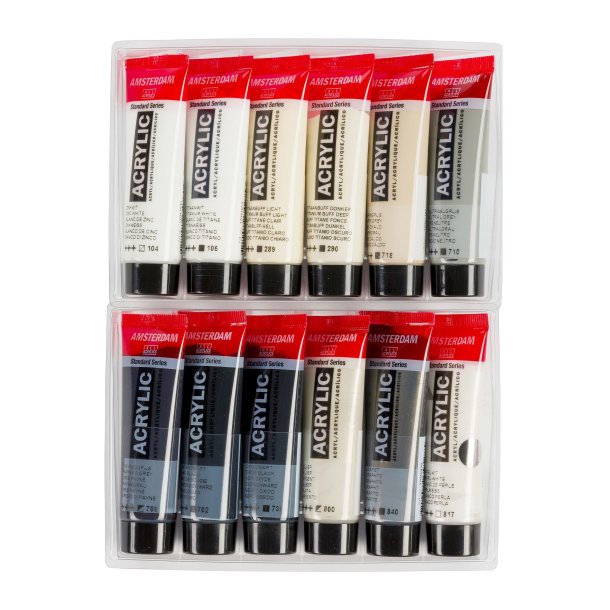Amsterdam Akrylmaling, Grey, 12x20 ML.