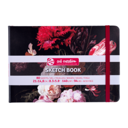 Hardcover Sketchbook - Still Life with Flowers in a Glass Vase