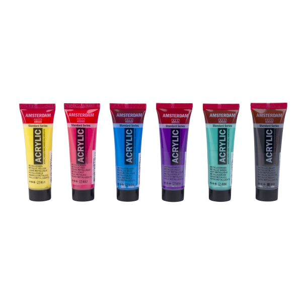 Amsterdam Akrylmaling, Colorful Metallic, 6x20 ML.
