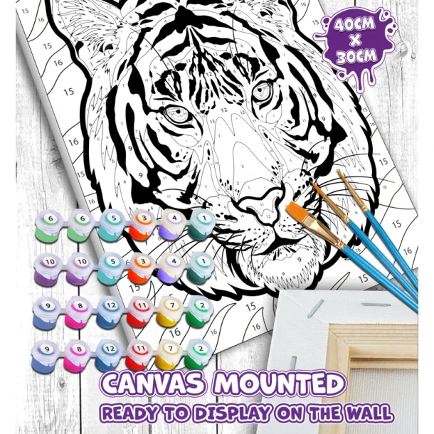 Tiger Pop Art paint by numbers 40 x 30cm