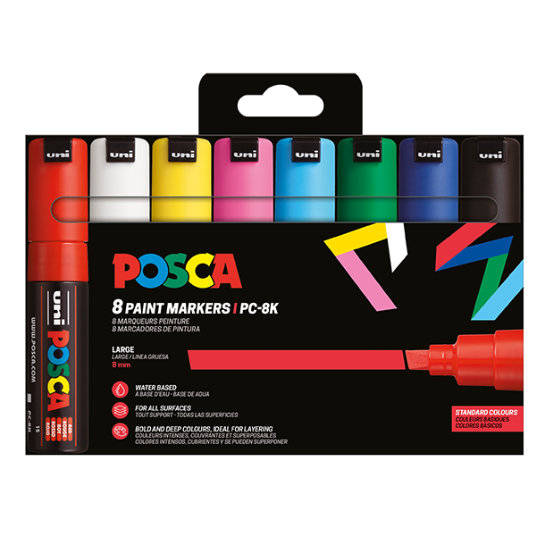 POSCA PC-8K 8mm Basis 8-Pak