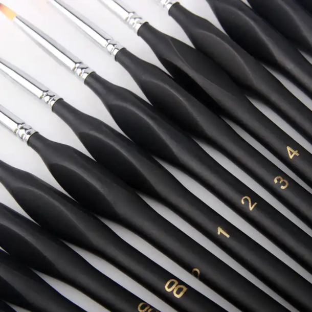 Penselst m. komfortgreb 9-Pak - Rund