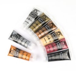 Mobee Akrylmalingst 75 ml. Metalliske Farver - 8-Pak