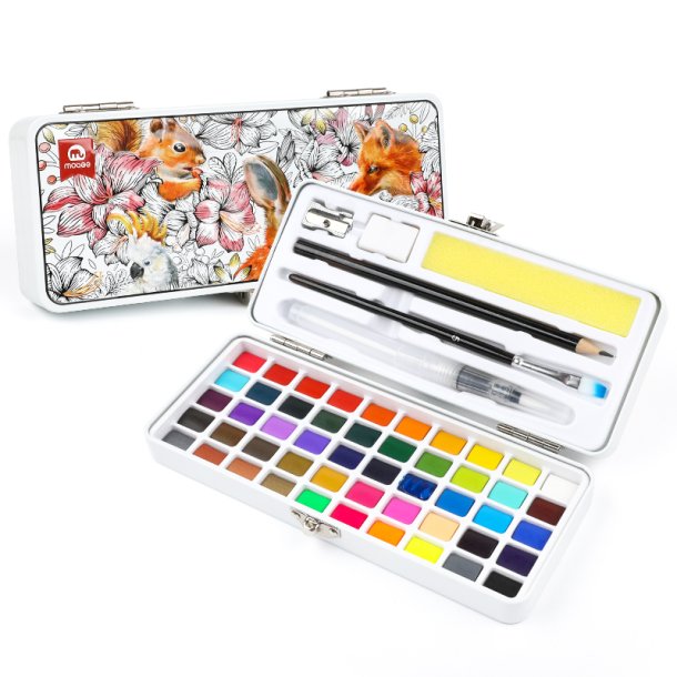 Mobee Akvarelst i Etui med Tilbehr - 50-Pak