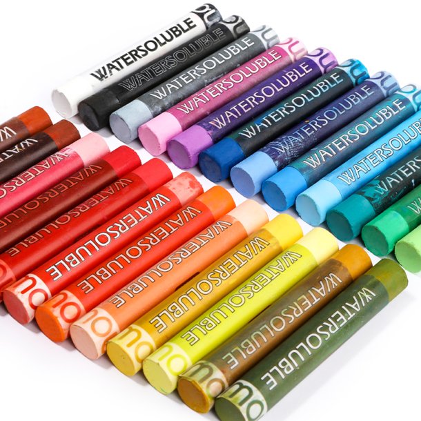 Mobee Vandoplselige Oliepasteller - 24+2-Pak