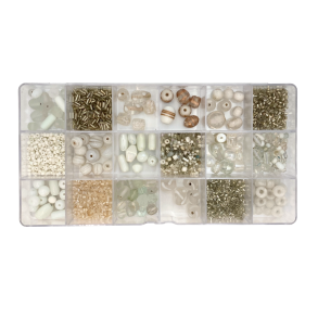 Glasperlest - Opalhvid