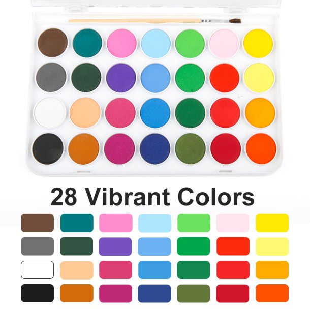 Mobee Akvarelst i Plastikske - 28-Pak