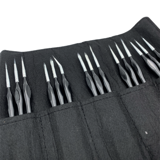 Penselst i Foldeetui med Ergonomisk Hndtag - 15-Pak