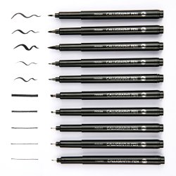 Mobee - Sorte Kalligrafipenne 10-Pak