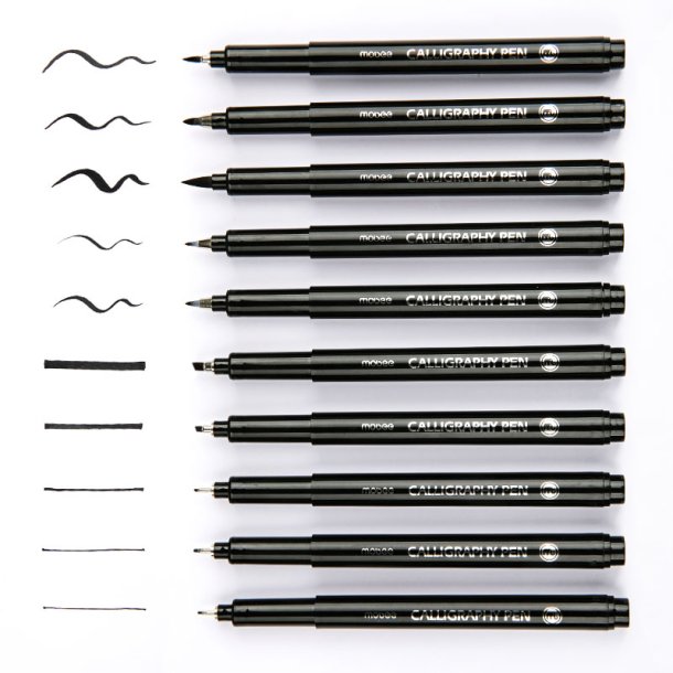 Mobee - Sorte Kalligrafipenne 10-Pak