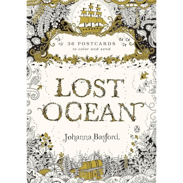 Johanna Basford, Lost Ocean - 36 Postkort til at farvel�gge. 