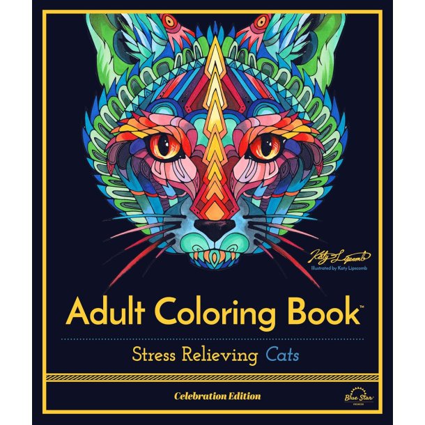 Stress Relieving Cats: Adult Coloring Book