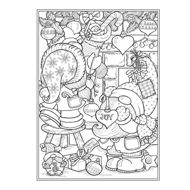 Christmas Gnomes - Coloring Book