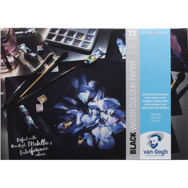 Van Gogh Sort Akvarelpapir