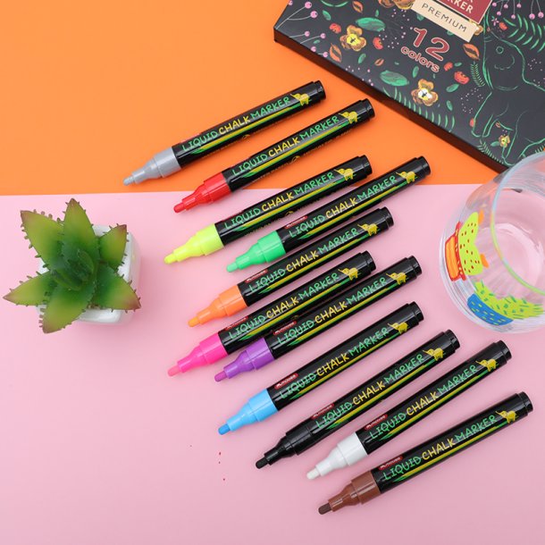 Mobee - Chalk markers Premium 12-Pak