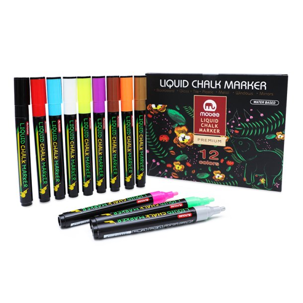 Mobee - Chalk markers Premium 12-Pak
