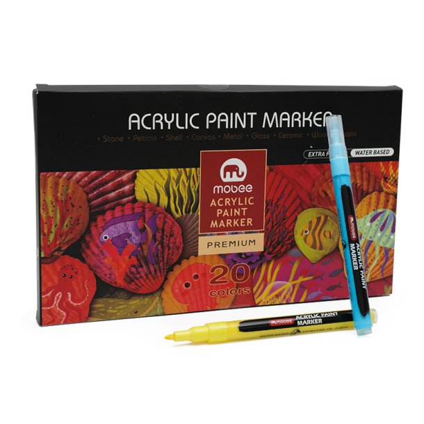 Mobee - Akryltusch Extra Fine Tip 20-Pak