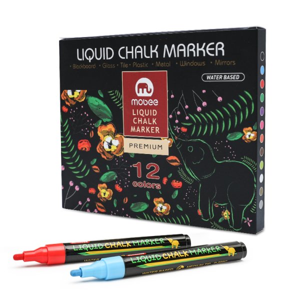 Mobee - Chalk markers Premium 12-Pak