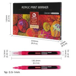 Mobee - Akryltusch Extra Fine Tip 20-Pak