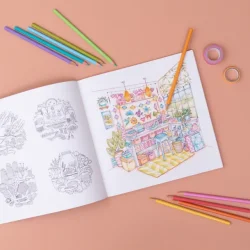 Johanna Basford Malebogspakke - 120 Vandbaserede twinmarkers + Gelly Roll 