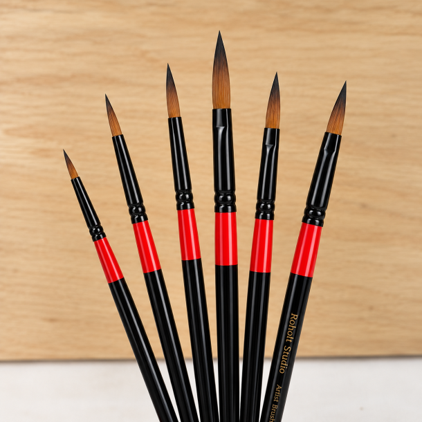 Roholt Studio Kunstnerpensels�t 6-Pak - Rund