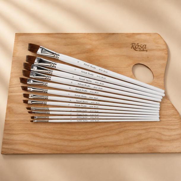 Roholt Studio Kunstnerpensels�t 12-Pak - Skr�sk�ret