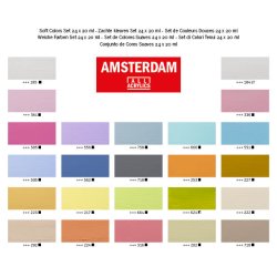 Amsterdam Akrylmaling, Soft Colors, 24x20 ML.