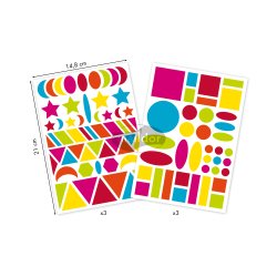 Klistermrker - Farverig Geometri
