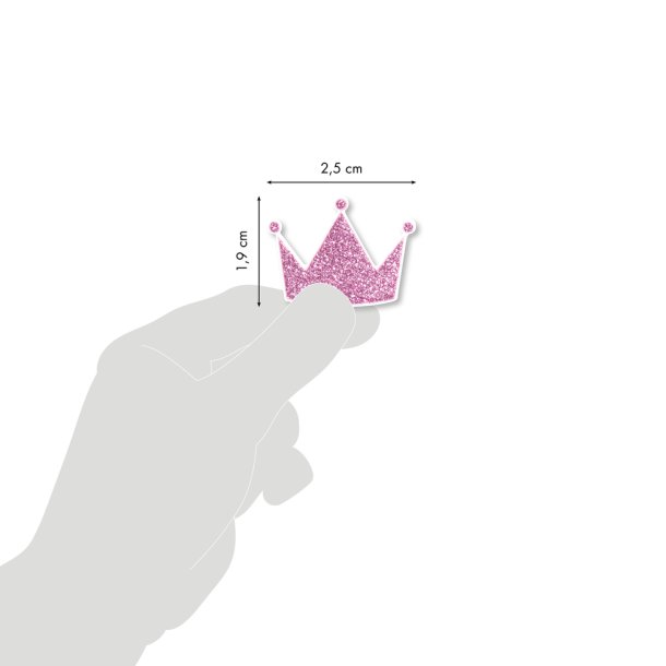 Glitter Klistermrker - Hjerter &amp; Kroner, Pink
