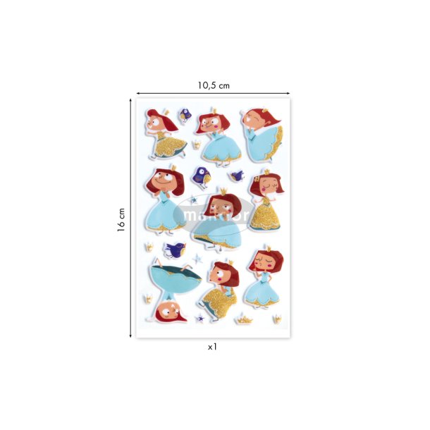 3D Klistermrker - Prinsesser