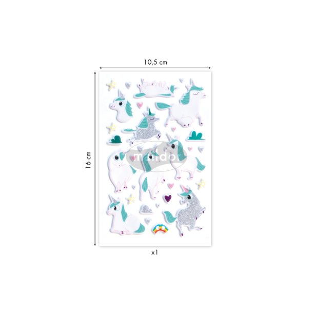 3D Klistermrker - Enhjrninger