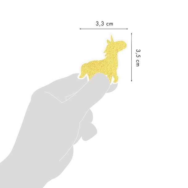 Glitter Klistermrker - Enhjrninger, Gul &amp; Pink