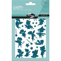 Glitter Klistermrker - Feer, Bl &amp; Grn