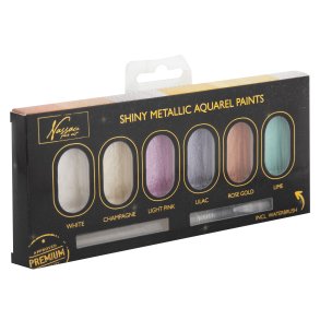 Nassau Glitter Akvarelst m. Waterbrush - Lyse Farver