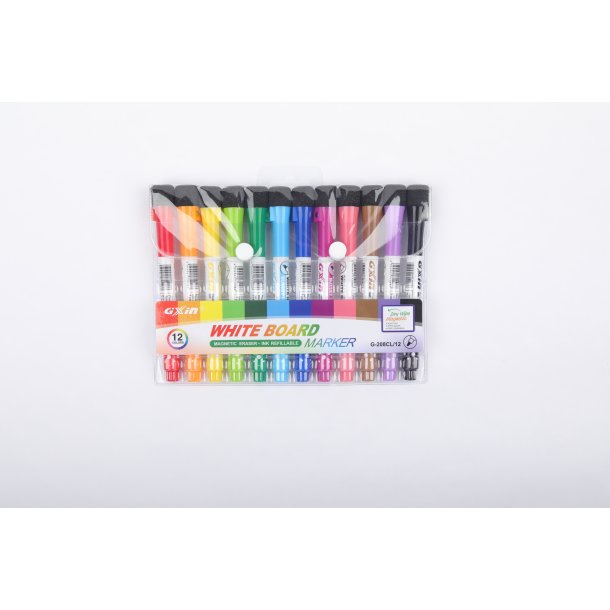 Mobee - Whiteboard Markers m. svamp 12-pak