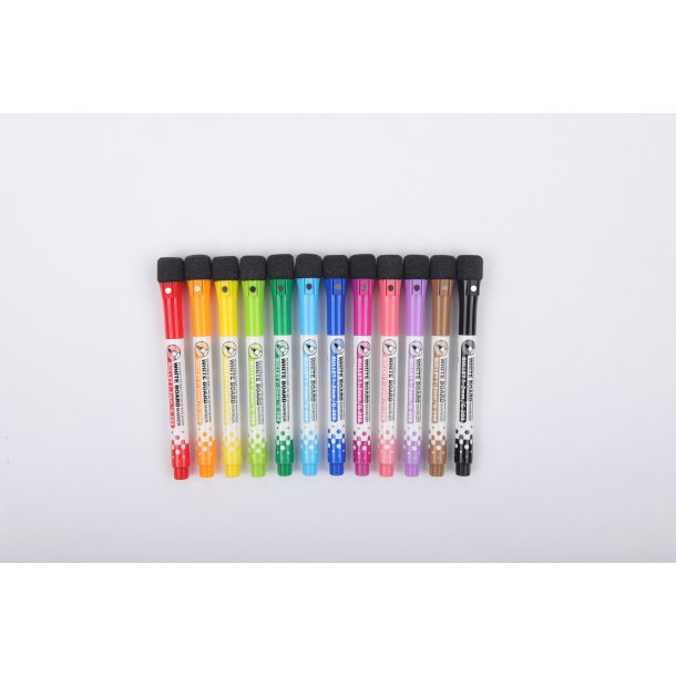 Mobee - Whiteboard Markers m. svamp 12-pak