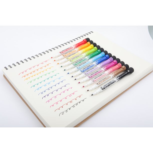 Mobee - Whiteboard Markers m. svamp 12-pak