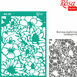 ROSA Talent Reusable Adhesive Stencil "Flowers 6 21x29,7cm