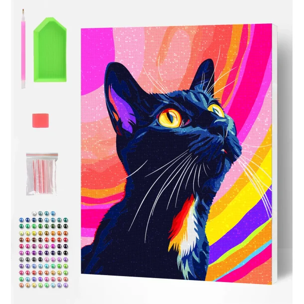 Diamond Painting - Black Cat 30x40 cm