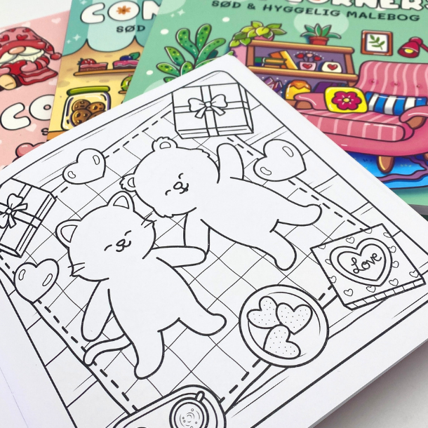Cozy Hearts - Sd og Hyggelig Malebog