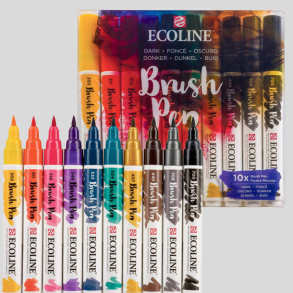 Ecoline Akvarel Brushpens Dark Edition, 10-Pen St
