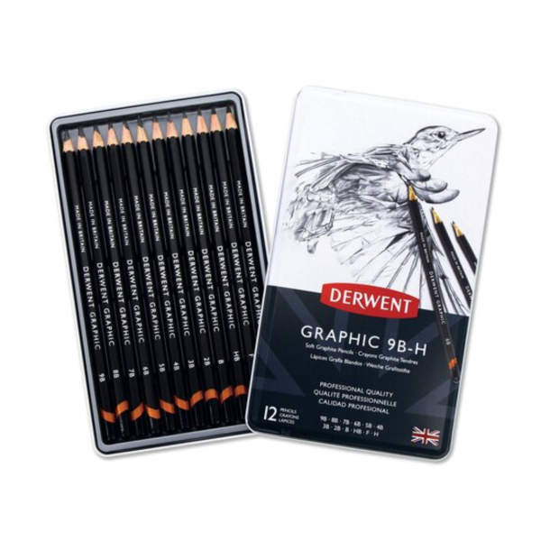 Derwent Graphic Set 9B-H, 12-Pak