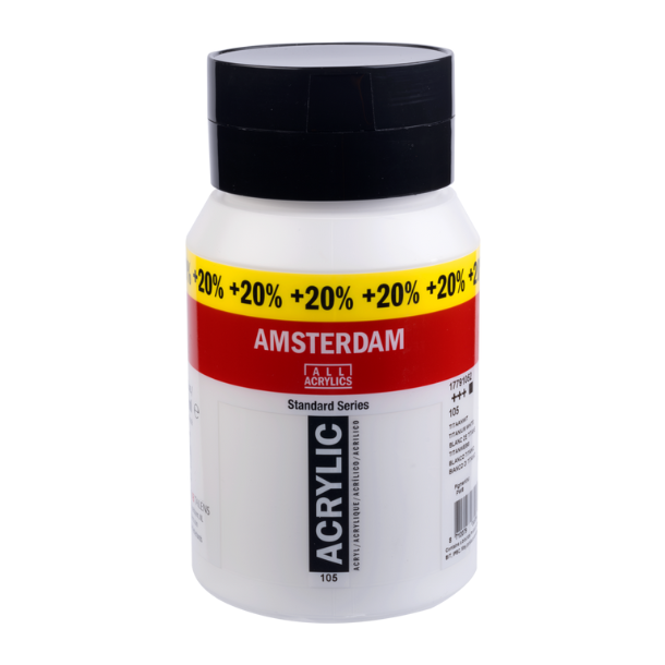Amsterdam Akrylmaling 500 ml. <b>+20%</b> Titan. White 