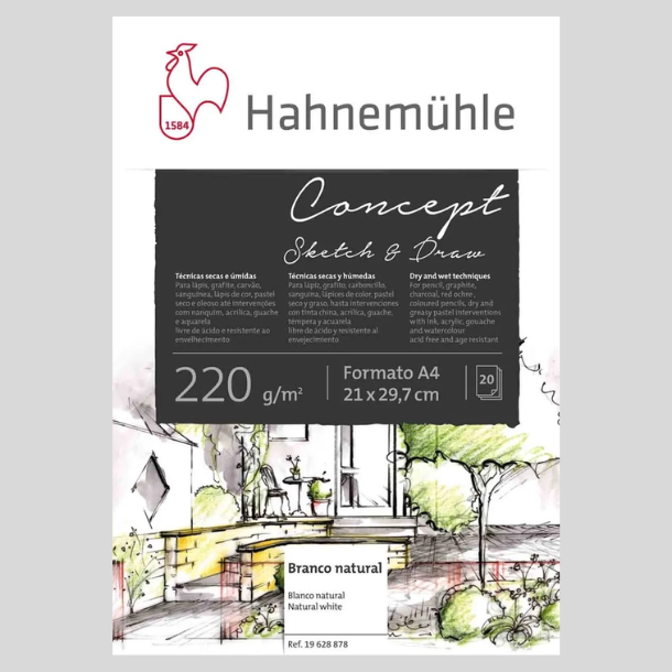 Hahnemhle Concept Skitse- &amp; Tegneblok A4