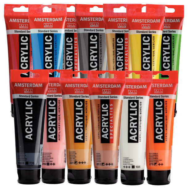 Amsterdam Akrylmaling 102x120ml. Fuldt Sortiment Med Specialfarver