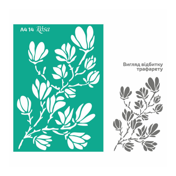ROSA Talent Reusable Adhesive Stencil "Magnolia 14 21x29,7cm