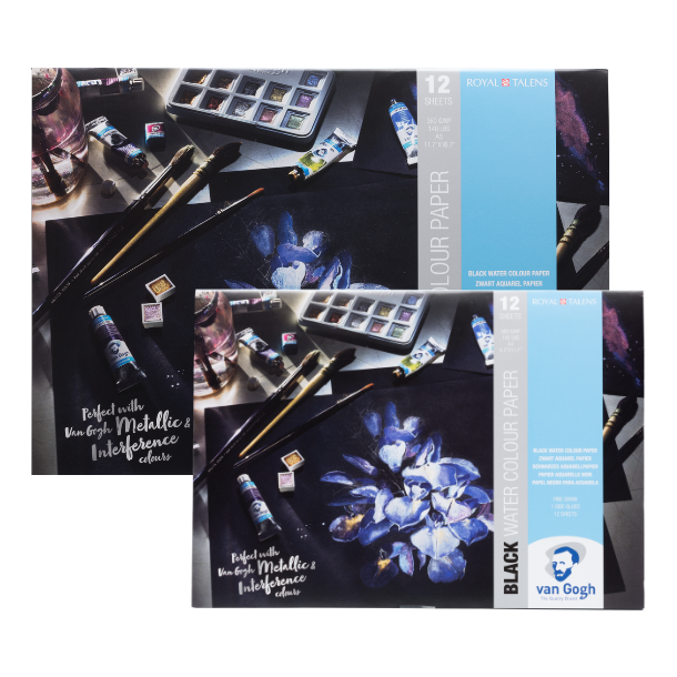 Van Gogh Sort Akvarelpapir