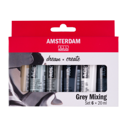 Amsterdam Akrylmaling, Grey Mixing, 6x20 ML.